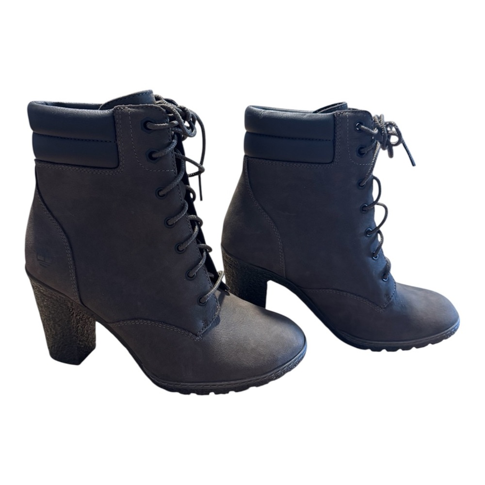 Timberland Women's Tillston Olive Lace-Up Heeled Boots Size 7 - Picture 2 of 7